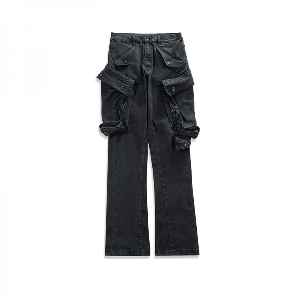 High Street Washed And Worn Multi-pocket Harem Shell Pants Men